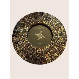 🖼️ MOSAIC INDIAN HANDICRAFT 4X4 ROUND PHOTO FRAME NWT MIRROR REFLECTIVE EFFECT